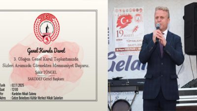 Kısa adı SAKODEF olan Samsun Kocaeli  Dernekler Federasyonu 3.