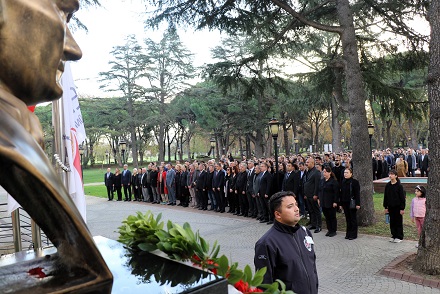 GTÜ’de düzenlenen 10 Kasım Atatürk’ü Anma Programı, saygı duruşu, konuşmalar,