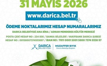 Darıca Belediyesi, emlak, çevre temizlik ve ilan reklam vergilerinin ilk