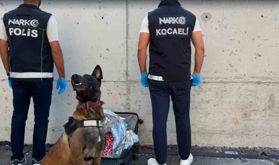 Gebze’de polis tarafından bir bavulda yapılan aramada 21 bin adet